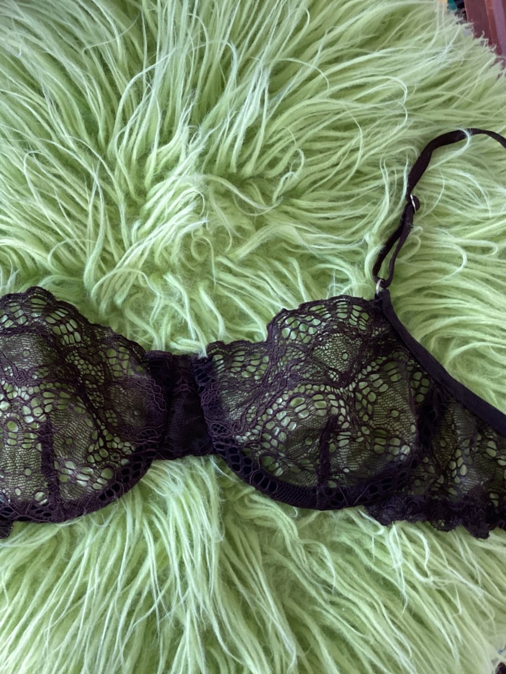 only hearts brown lace bra small
